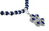 Native American Lapis And Sterling Silver Flower Pendant Bead Necklace JX125439